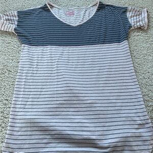 Victoria's secret t-shirt style pajama dress Medium pink grey stripes